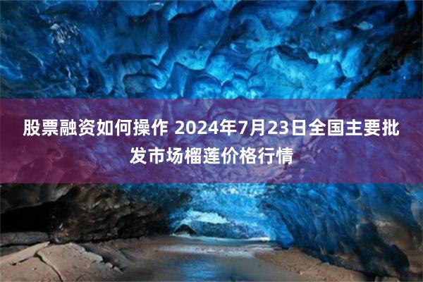 股票融资如何操作 2024年7月23日全国主要批发市场榴莲价格行情