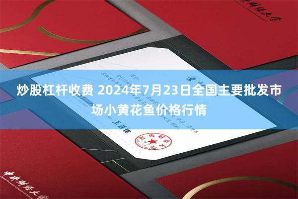 炒股杠杆收费 2024年7月23日全国主要批发市场小黄花鱼价格行情