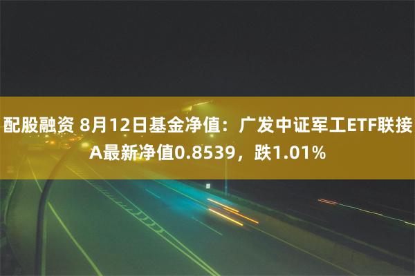 配股融资 8月12日基金净值：广发中证军工ETF联接A最新净值0.8539，跌1.01%