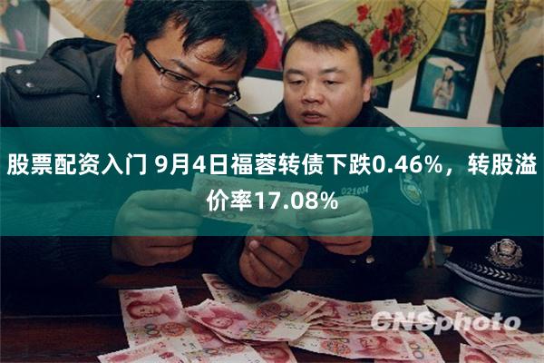 股票配资入门 9月4日福蓉转债下跌0.46%，转股溢价率17.08%