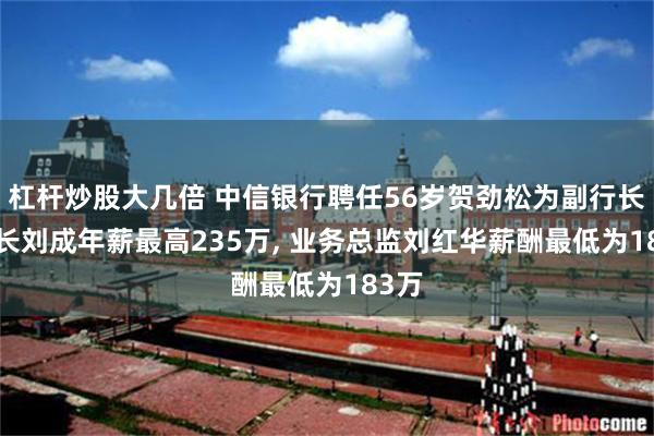 杠杆炒股大几倍 中信银行聘任56岁贺劲松为副行长, 行长刘成年薪最高235万, 业务总监刘红华薪酬最低为183万