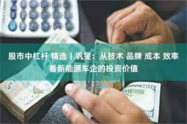 股市中杠杆 精选丨巩旻：从技术 品牌 成本 效率看新能源车企的投资价值